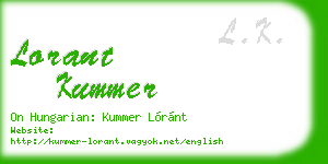 lorant kummer business card